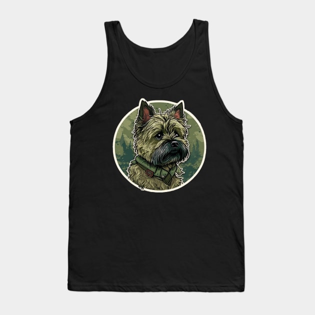 Cairn Terrier Camouflage Motif Tank Top by Mike O.